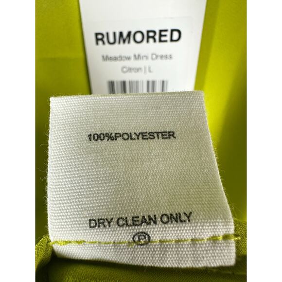 Rumored Meadow Slip Mini Dress Citron Size Large - Picture 6 of 11